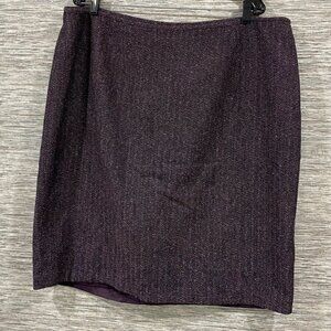 Sag Harbor Womens Plus Size 20W Herringbone Tweed Skirt Purple Black